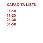 kapacita listů